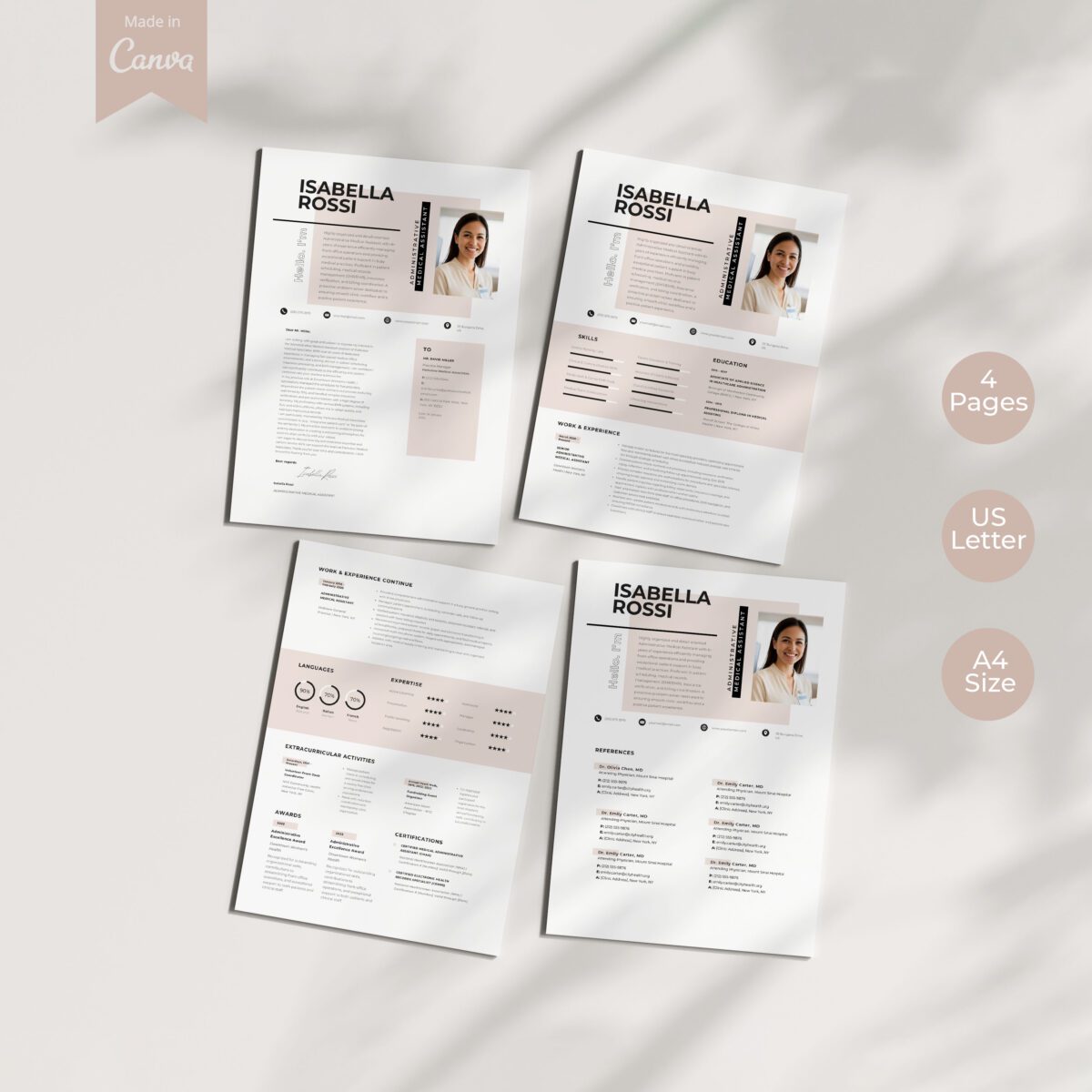 Admin Medical Assistant Resume Template Kit | Canva Editable + Guides-P10 - Image 2
