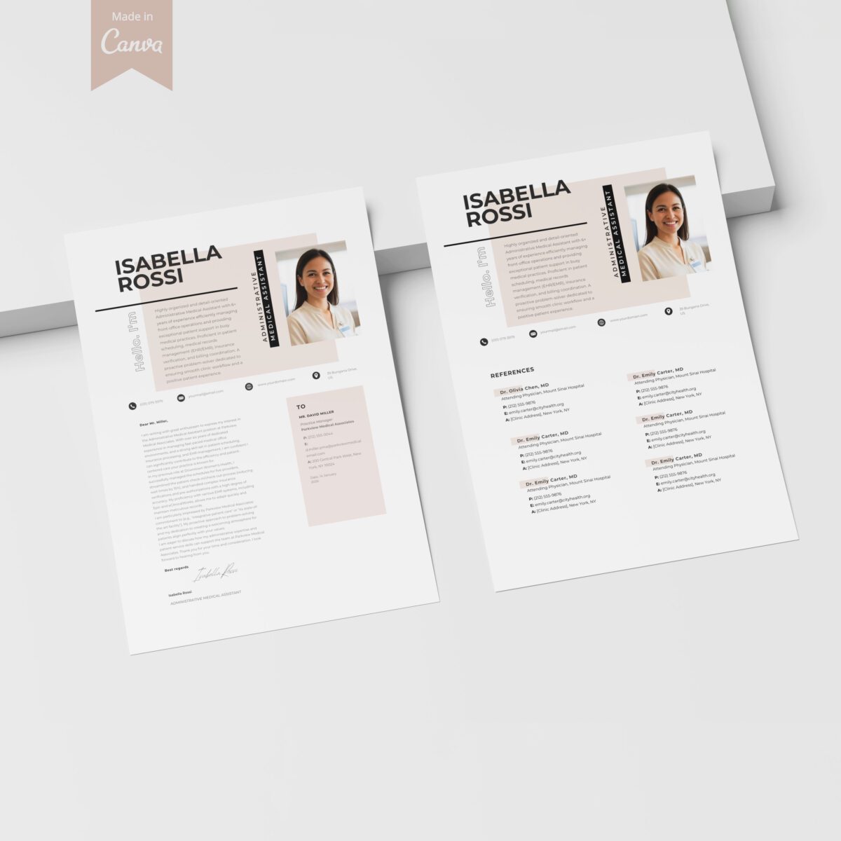 Admin Medical Assistant Resume Template Kit | Canva Editable + Guides-P10 - Image 8