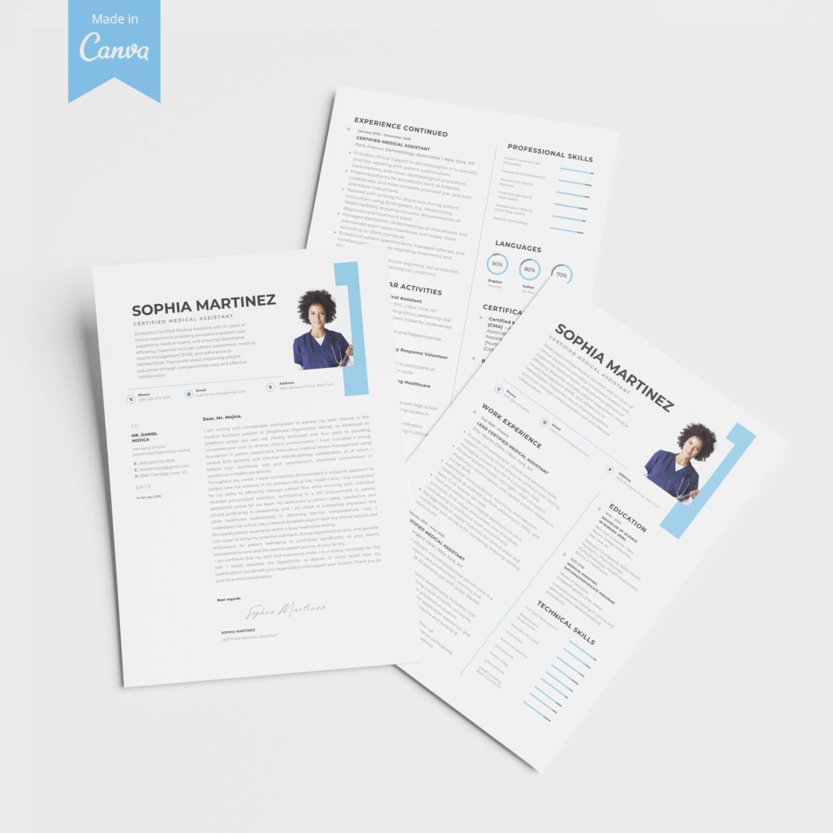 CMA Resume Template & Cover Letter Kit | Canva Editable + Guides-P08 - Image 6