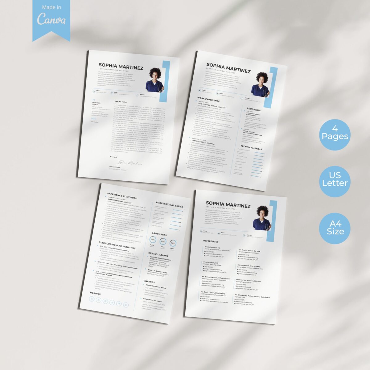 CMA Resume Template & Cover Letter Kit | Canva Editable + Guides-P08 - Image 2