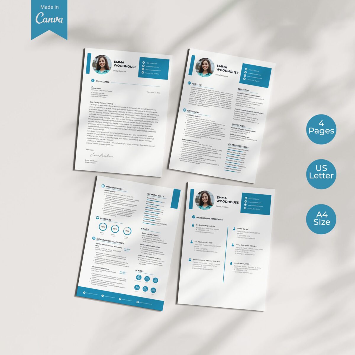 Dental Assistant Resume Template & Cover Letter Kit | Canva-P07 - Image 2