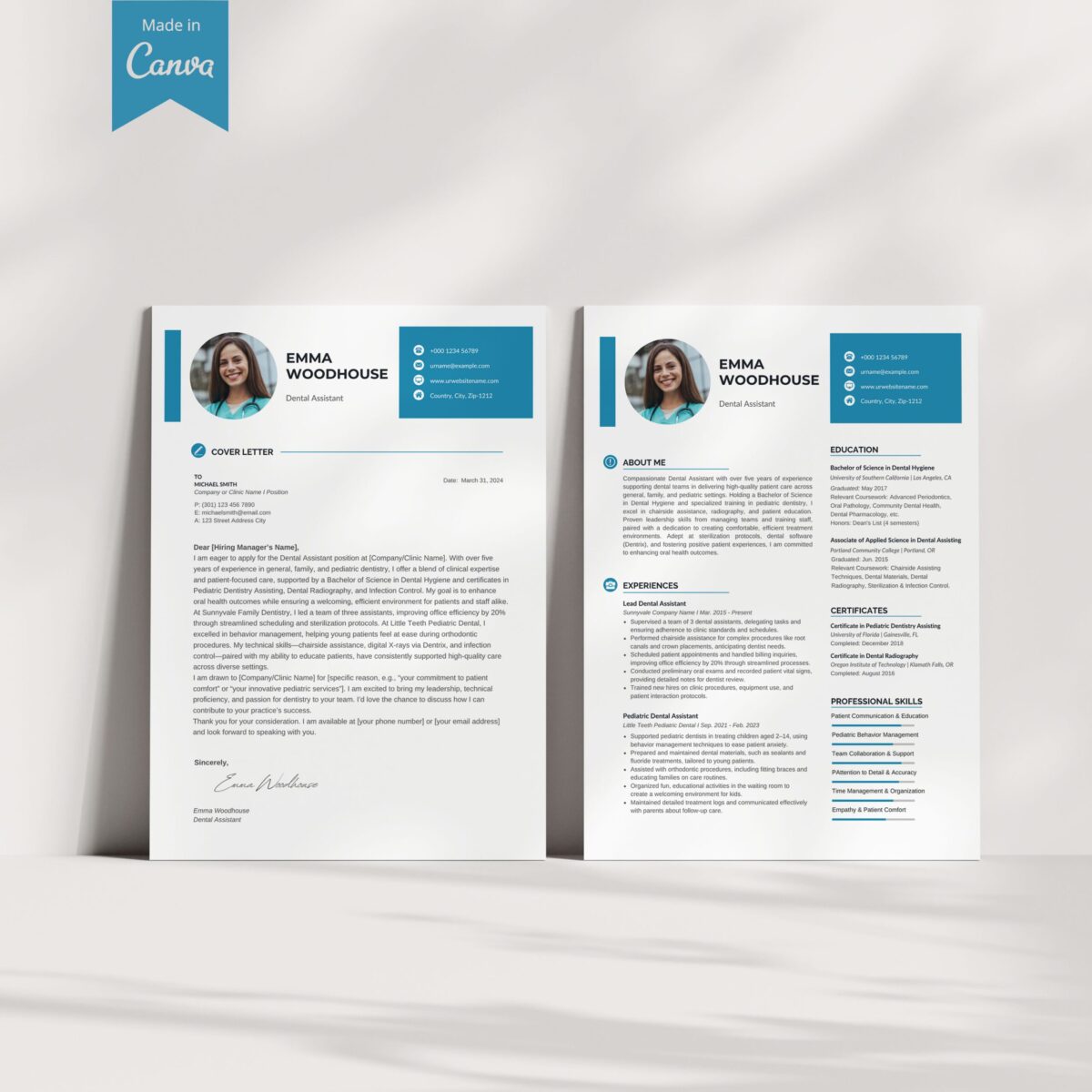 Dental Assistant Resume Template & Cover Letter Kit | Canva-P07 - Image 7