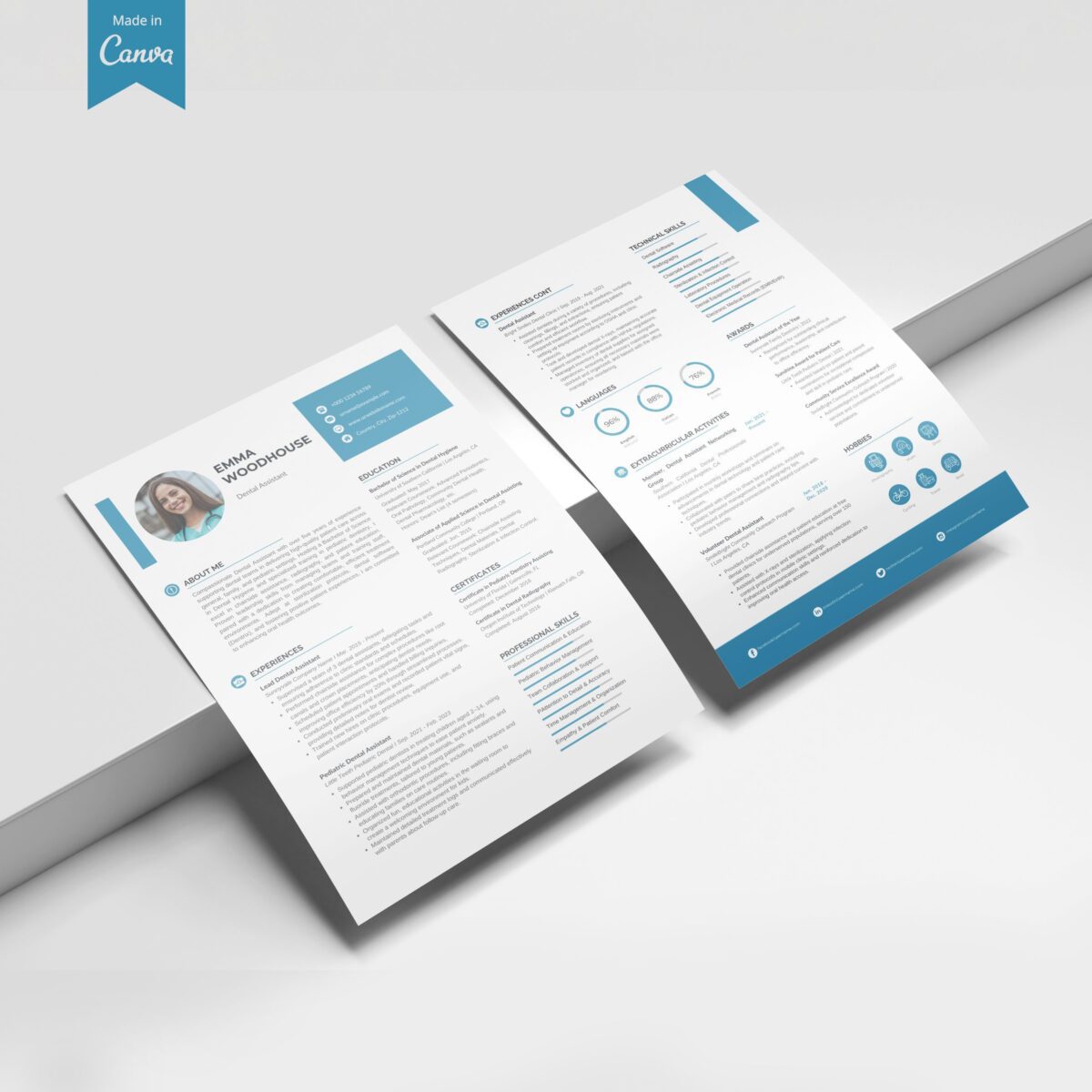 Dental Assistant Resume Template & Cover Letter Kit | Canva-P07 - Image 5