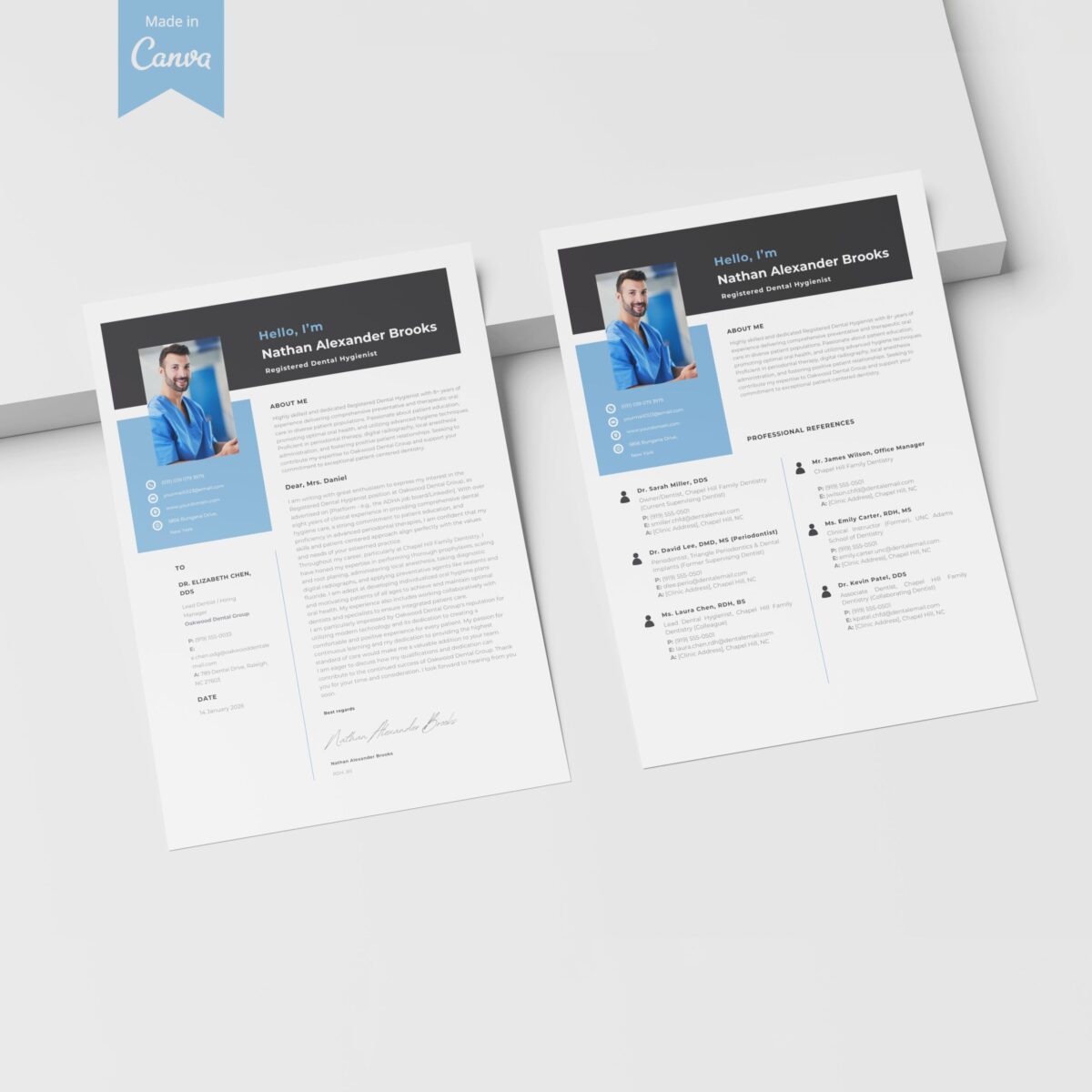 RDH Resume Template & Cover Letter Kit | Canva Editable + Guides-P09 - Image 8