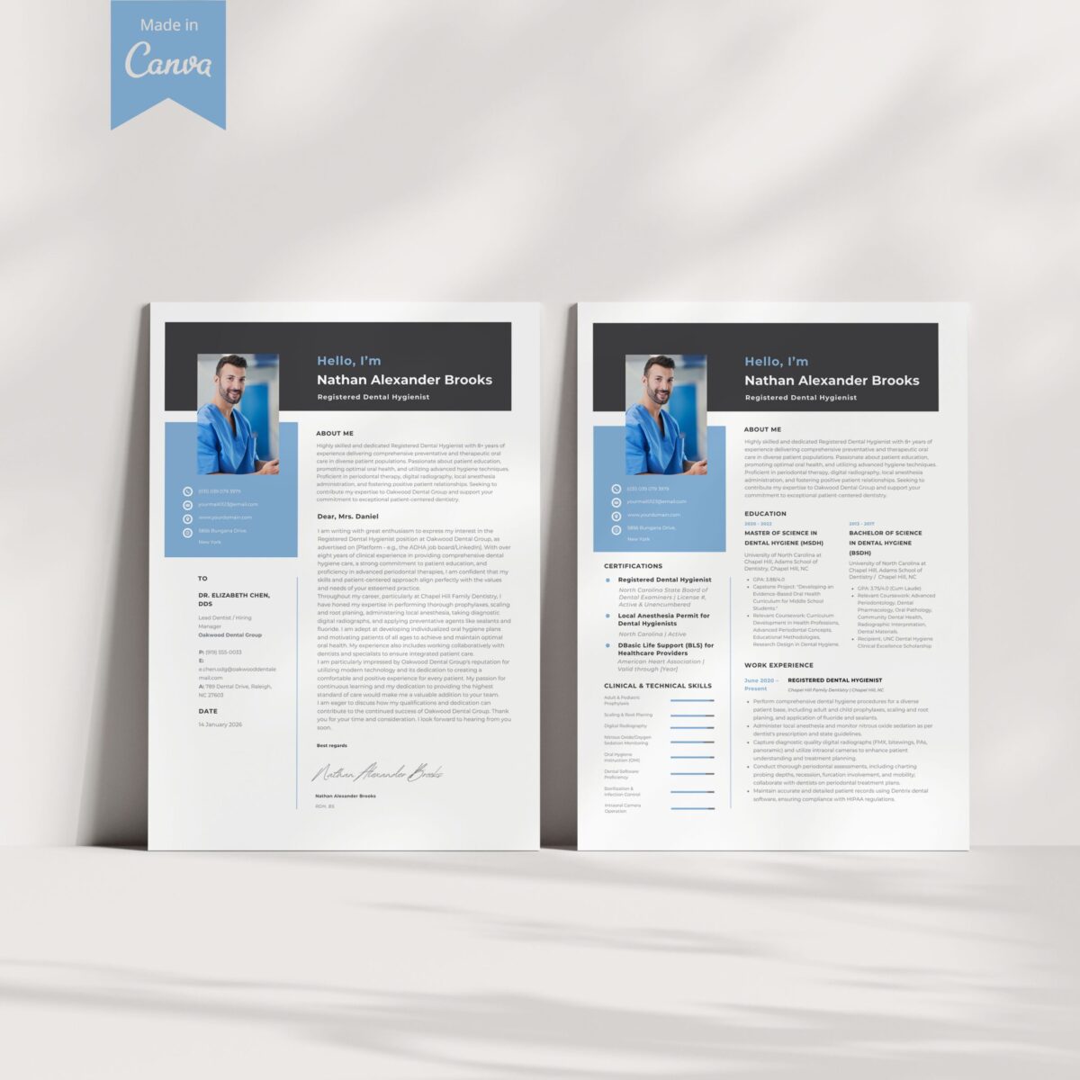RDH Resume Template & Cover Letter Kit | Canva Editable + Guides-P09 - Image 5
