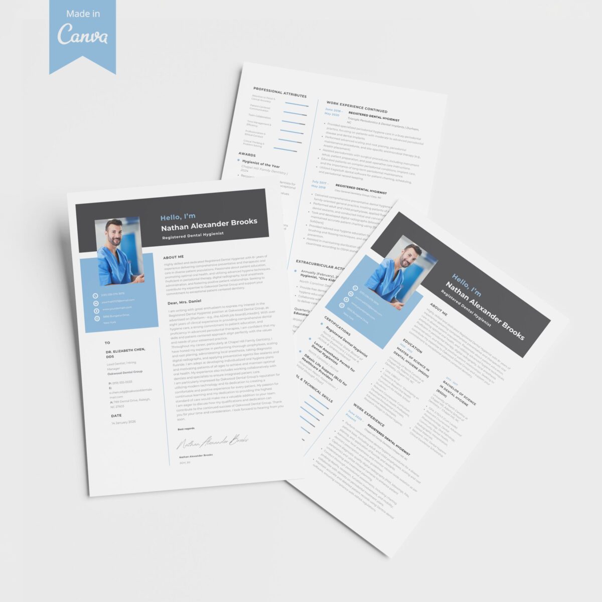 RDH Resume Template & Cover Letter Kit | Canva Editable + Guides-P09 - Image 6