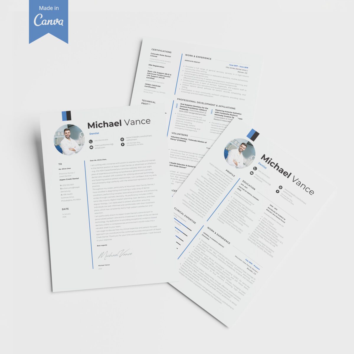 Dentist Resume Template & Cover Letter Kit | DDS/DMD Canva-P18 - Image 6