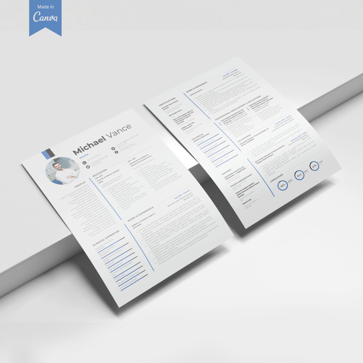 Dentist Resume Template & Cover Letter Kit | DDS/DMD Canva-P18 - Image 5
