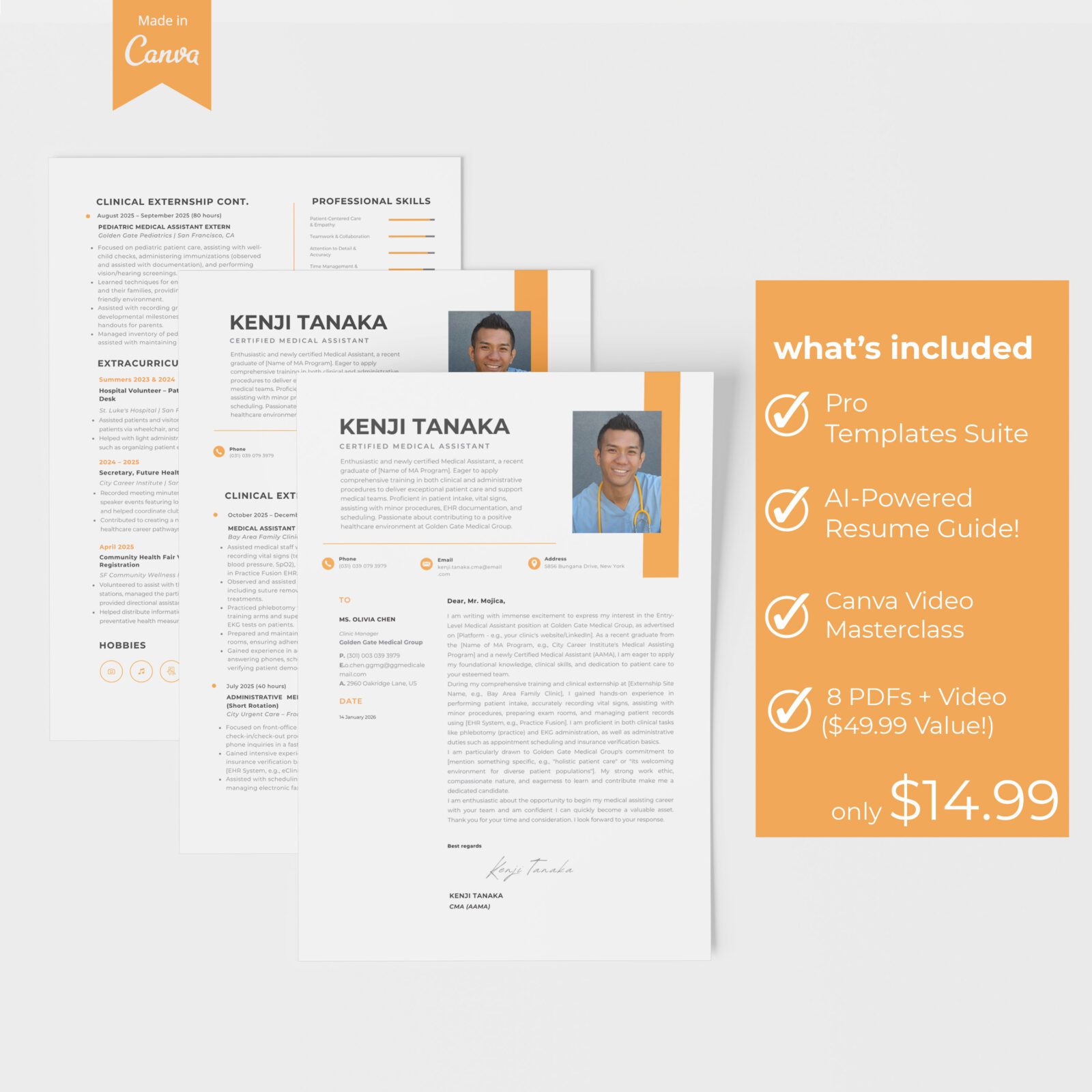 New Grad CMA Resume Template & Cover Letter | Entry-Level Kit-P15