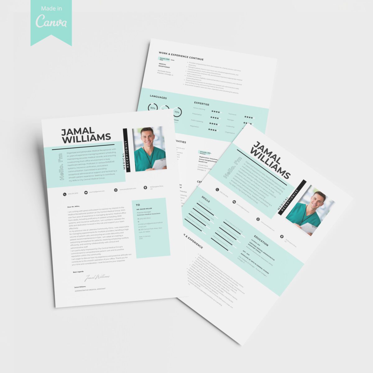 Medical Receptionist Resume Template & Cover Letter | Canva Kit-P16 - Image 6