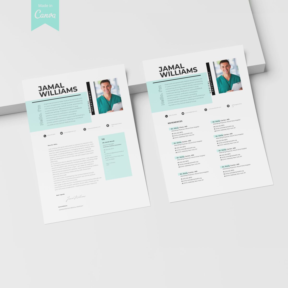 Medical Receptionist Resume Template & Cover Letter | Canva Kit-P16 - Image 7
