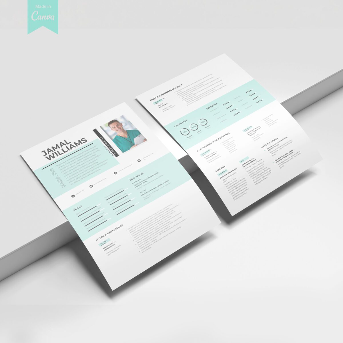 Medical Receptionist Resume Template & Cover Letter | Canva Kit-P16 - Image 8