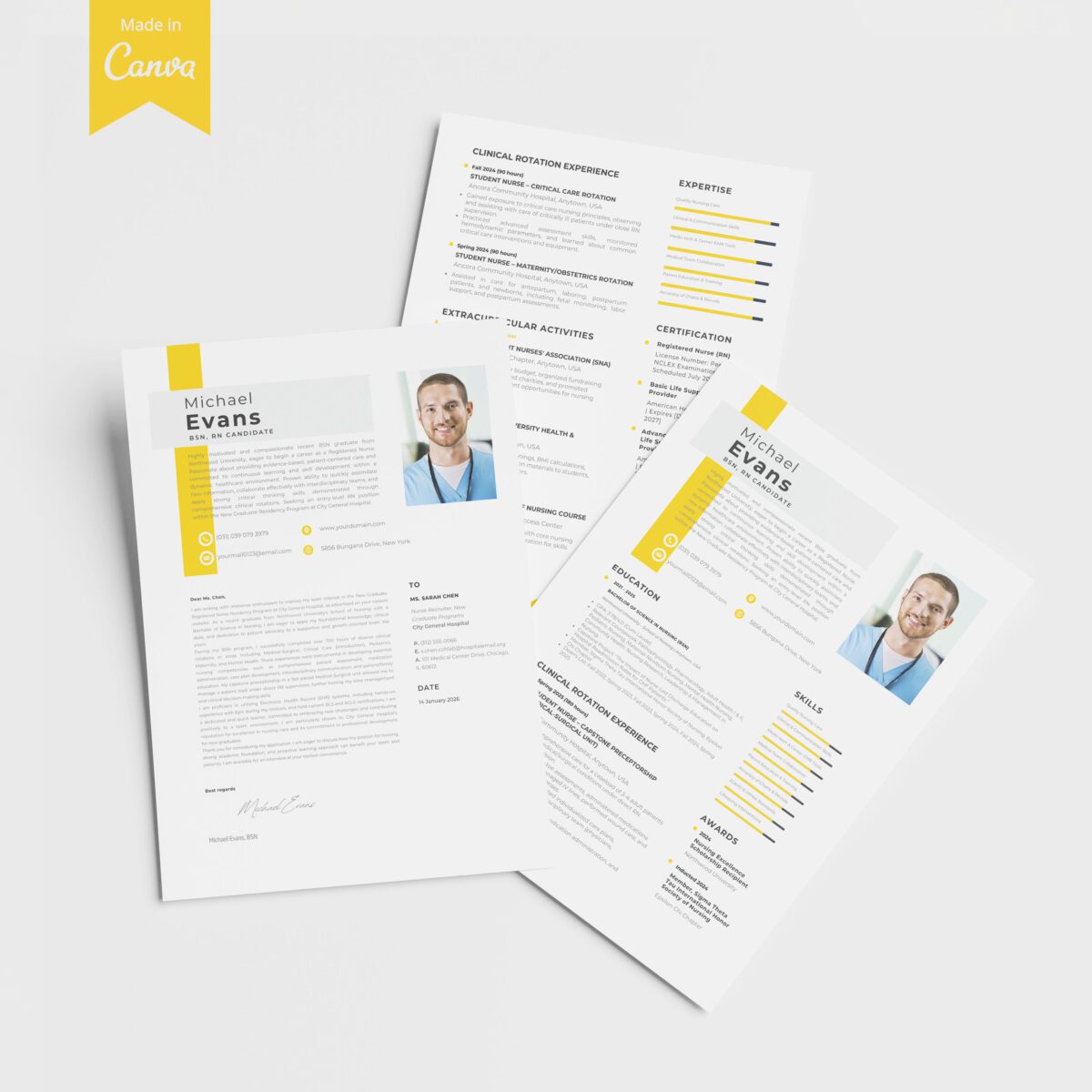 New Grad RN Resume Template & Kit | BSN Grad & Residency-P19 - Image 8