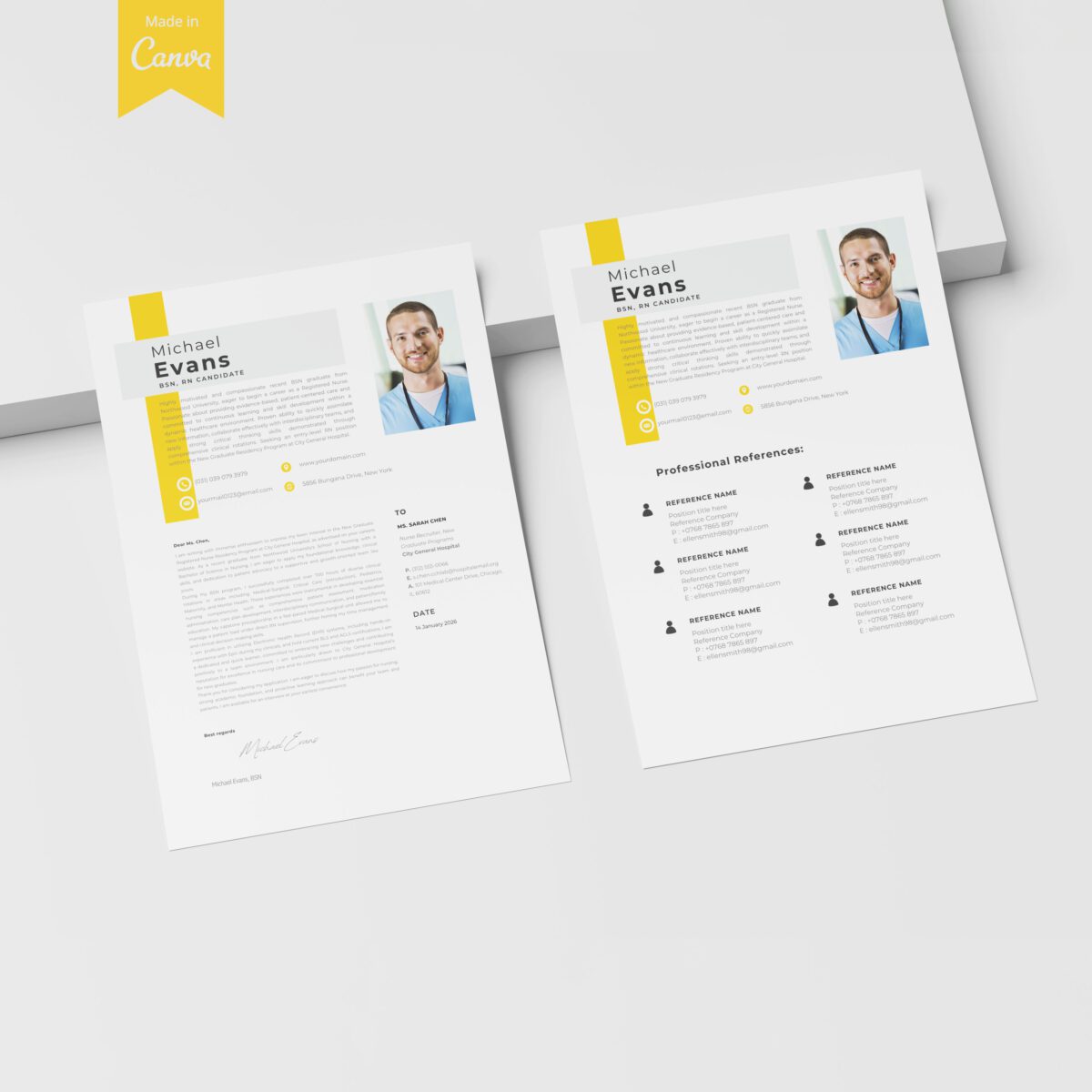 New Grad RN Resume Template & Kit | BSN Grad & Residency-P19 - Image 6