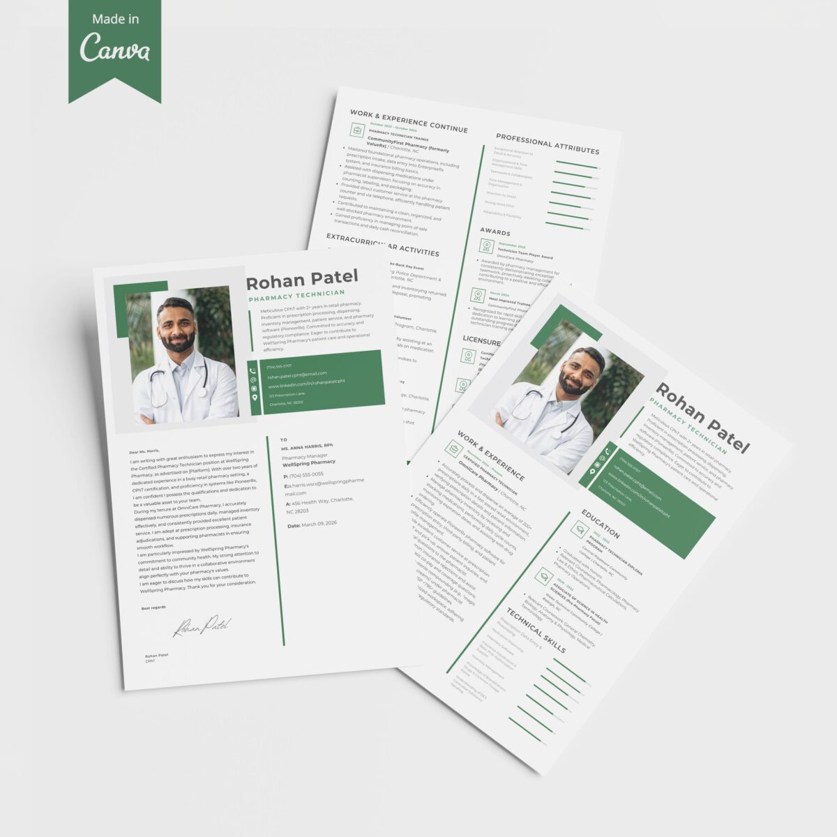 Pharmacy Technician Resume Template & Cover Letter | CPhT Kit-P11 - Image 6