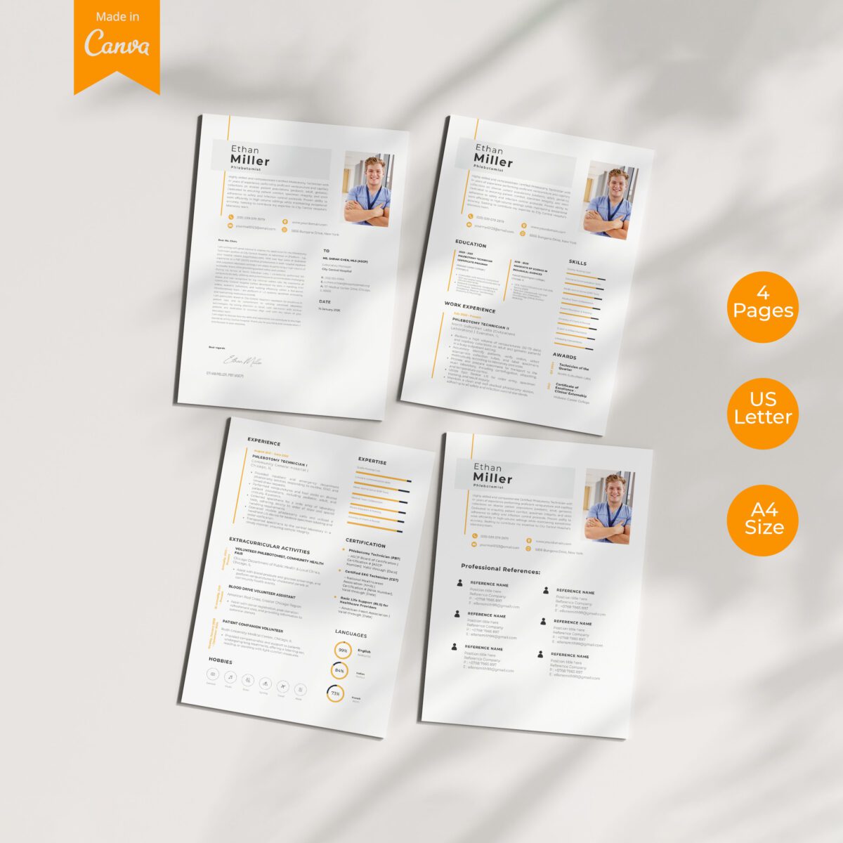 Phlebotomist Resume Template & Cover Letter | PBT Kit + Guides-P12 - Image 2