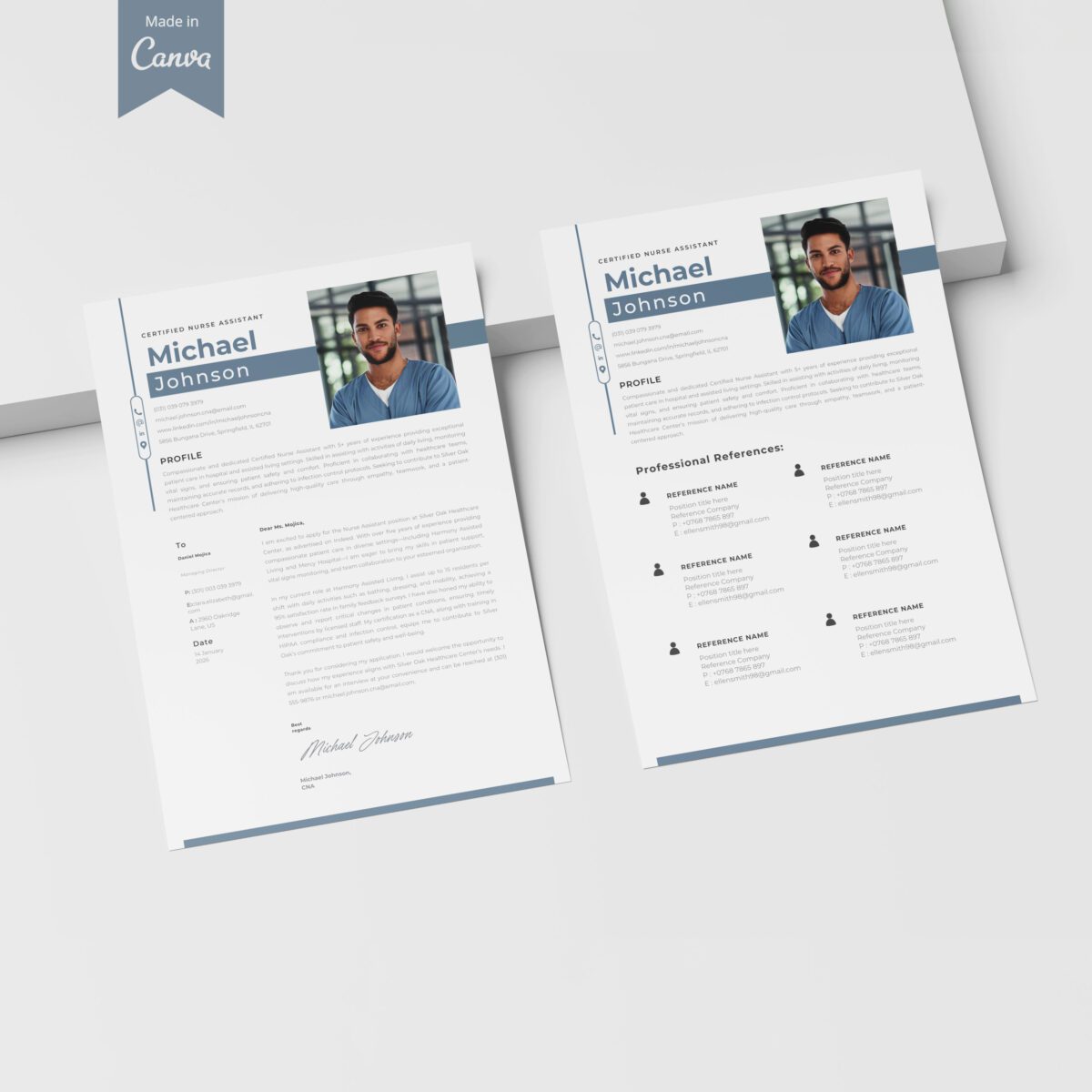 CNA Resume Template & Cover Letter Kit | Canva Editable + Guides-P14 - Image 7