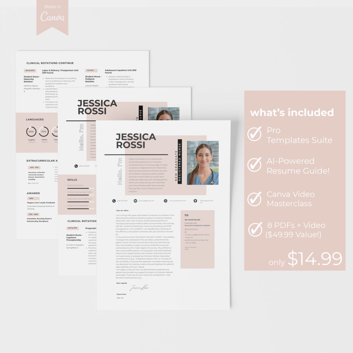 New Grad RN Resume Template & Kit | BSN Grad & Residency-P21 - Image 2